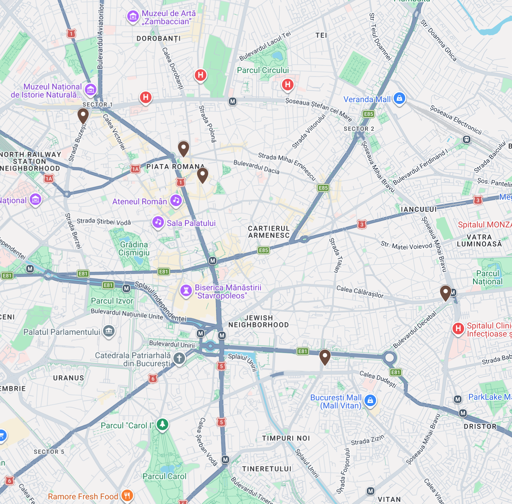 Harta locatii Bucuresti
